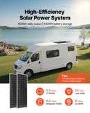 VEVOR Kit Solaire Complet Hors Réseau 200 W 12 V 2 Panneaux Solaires Monocristallins 100 W, Batterie LiFePO₄ 12,8 V 50 Ah, Contrôleur de Charge 40 A, Onduleur 800 W, pour Camping-car, Maison, Bateau - image 3