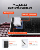 VEVOR Kit Solaire Complet Hors Réseau 200 W 12 V 2 Panneaux Solaires Monocristallins 100 W, Batterie LiFePO₄ 12,8 V 50 Ah, Contrôleur de Charge 40 A, Onduleur 800 W, pour Camping-car, Maison, Bateau - image 4