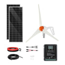 VEVOR Kit d'Énergie Éolienne et Solaire 12 V 400 W, 2 Panneaux Solaires Monocristallins 100 W, avec Éolienne 200 W, Contrôleur de Système Hybride MPPT pour Hors Réseau, Camping-car, Bateau, Maison