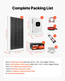 VEVOR Kit Solaire Complet Hors Réseau 1200 W 24 V 6 Panneaux Solaires Monocristallins 200 W, Batterie LiFePO₄ 25,6 V 300 Ah, Onduleur Hybride 24 V 3600 W, Haut Rendement, pour Maison, Hangar, Ferme - image 8