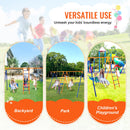 VEVOR Kit Portique Balançoire de Jardin 6-en-1, avec 2 Balançoires, Barre de Trapèze, Échelle, Filet d'Escalade et Panier de Basket-ball, Charge 200 kg, Cadre en Métal Robuste, pour Enfants 3+ - image 7