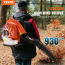 VEVOR Souffleur de feuilles à essence, 79 CC, souffleur de neige à dos 2 temps, avec réservoir de carburant 3 L, volume d'air 930 CFM pour entretien de pelouse, nettoyage des feuilles, déneigement - image 3