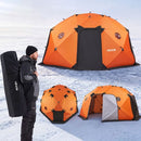 VEVOR Tente Pêche Glace Isolée 8-10 Personnes 4x4,3x2,33 m Abri Pop-Up pour Hiver, Lac et Étang Gelés, Surface 14,2 m², Tissu 600D 4 Couches, Portable Cubique, avec Ancrages, Cordes, Sac Transport - image 2
