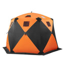 VEVOR Tente Pêche Glace Isolée 6-8 Personnes 3,47x1,74x2,3 m Abri Pop-Up pour Hiver, Lac et Étang Gelés, Surface 7,82 m², Tissu 600D 4 Couches, Portable Cubique, avec Ancrages, Cordes, Sac Transport - image 10