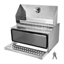 VEVOR Coffre à outils à marchepied pour semi-remorque, 760 x 750 x 400 mm, boîte à outils robuste en aluminium, coffre de rangement étanche pour entrée de cabine, avec serrure à poignée en T et clés - image 10