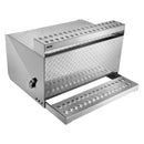 VEVOR Coffre à outils à marchepied pour semi-remorque, 790 x 770 x 485 mm, boîte à outils robuste en Alu, avec marchepied d'entrée de cabine étanche et loquet amortisseur pour camions à plateau, grue