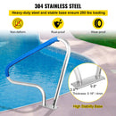 VEVOR Rampe Piscine Inox 121,9x91,5cm, Main Courante 113kg Rail Barre d'Appui de Piscines Tube 4,83cm Épaisseur 2mm avec Housse Poignée 1,2m 4 Ancres pour Sortie Entrée Piscine Spa Parc Aquatique - image 5