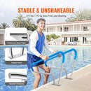 VEVOR Rampe Piscine, 1220x905 mm, Main Courante Piscine Acier Inoxydable avec Plaque de Base, 2PCS Barre d'Appui Sécurité Antirouille, Accessoires, pour Piscines, Intérieur, Extérieur, Terrasses, Spas - image 4