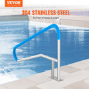 VEVOR Rampe Piscine, 1395 x 810 mm, Main Courante Piscine Acier Inoxydable avec Plaque de Base, Barre d'Appui de Sécurité Antirouille, Accessoires, pour Piscines, Intérieur, Extérieur, Terrasses, Spas - image 3