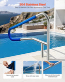VEVOR Rampe Piscine 137x81 cm Main Courante Piscine Acier Inox 304 Charge 100 kg Barre de Sécurité pour Bords de Piscines, Parcs Aquatiques, Centres Spa, avec Housse Antidérapante, Montage Encastré - image 4
