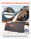 VEVOR Panneau Solaire Portable 400 W Chargeur Solaire Pliable Monocristallin pour Stations d'Alimentation, Camping, Randonnée, Haut Rendement 24 %, avec Sortie MC4, Adaptateur CC 10 en 1, Étanche IP67 - image 9