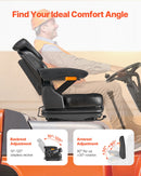VEVOR Siège de Chariot Élévateur Universel, 54x60x67 cm, Siège de Tracteur de Suspension avec Dossier Réglable, Accoudoir, Appui-tête, Ceinture de Sécurité, Micro-interrupteur, pour Chargeur, Tondeuse - image 6