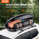 VEVOR Coffre de Toit 370 L, Porte-Bagages de Toit Coque Rigide en ABS, avec Ouverture Double-Face 2 Sangles Renforcées, Aérodynamique, pour la Plupart des Barres Transversales, Voiture, SUV, Noir - image 3
