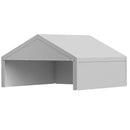 VEVOR Toile Rechange Carport, 6x6 m, Bâche Toit Abri Voiture, Couverture Tente Garage Portable, Résistante UV Imperméable, avec Parois Latérales, Cordons Élastiques à Billes, Gris, Cadre Non Inclus - image 10