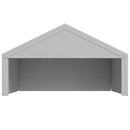 VEVOR Toile Rechange Carport, 6x6 m, Bâche Toit Abri Voiture, Couverture Tente Garage Portable, Résistante UV Imperméable, avec Parois Latérales, Cordons Élastiques à Billes, Gris, Cadre Non Inclus - image 11