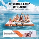 VEVOR Quai flottant gonflable, 3,04 x 2,43 m, plate-forme de quai gonflable tapis de quai flottant antidérapant avec sac de transport portable échelle amovible, radeau d'île pour piscine, plage, océan - image 6