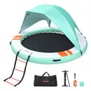 VEVOR Quai Flottant Gonflable Rond Plateforme de Quai Gonflable 3,05 m pour Piscine Plage Mer Lac Réunions de Famille Sorties Amis Activités Nautiques avec Sac de Transport Portable, Échelle Amovible - image 2