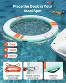 VEVOR Quai Flottant Gonflable Rond Plateforme de Quai Gonflable 3,05 m pour Piscine Plage Mer Lac Réunions de Famille Sorties Amis Activités Nautiques avec Sac de Transport Portable, Échelle Amovible - image 5