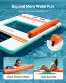 VEVOR Quai Flottant Gonflable 3,05x1,83 m Plateforme de Quai Gonflable pour Piscine Plage Mer Lac Réunions de Famille Sorties Amis Activités Nautiques avec Sac de Transport Portable, Échelle Amovible - image 4