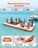 VEVOR Quai Flottant Gonflable 4,57x1,98 m Plateforme de Quai Gonflable pour Piscine Plage Mer Lac Réunions de Famille Moments de Détente entre Amis avec Sac de Transport Portable, Échelle Amovible - image 5