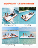 VEVOR Quai Flottant Gonflable 4,57x1,98 m Plateforme de Quai Gonflable pour Piscine Plage Mer Lac Réunions de Famille Moments de Détente entre Amis avec Sac de Transport Portable, Échelle Amovible - image 7