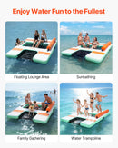 VEVOR Quai Flottant Gonflable 2,44x1,83 m Plateforme de Quai Gonflable pour Piscine Plage Mer Moments Détente Famille Amis, avec Sac Transport Portable, Échelle Amovible, Rampe Sous-marine pour Chien - image 8