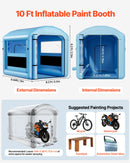 VEVOR Cabine de Peinture Gonflable 3x2,5x2,5 m, Tente de Pulvérisation pour Voiture avec Ventilateur de 550 W et Système de Filtration d'Air, Toit Rond avec Crochet, Garage Atelier Automobile, Bleu - image 3