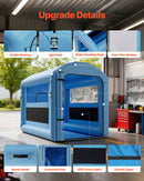 VEVOR Cabine de Peinture Gonflable 3x2,5x2,5 m, Tente de Pulvérisation pour Voiture avec Ventilateur de 550 W et Système de Filtration d'Air, Toit Rond avec Crochet, Garage Atelier Automobile, Bleu - image 7