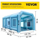 VEVOR Cabine de Peinture Gonflable 8 x 4,5 x 3 m, Tente de Peinture pour Voiture en Tissu Oxford 210D, Station de Travail pour Pose de Peinture avec 2 Ventilateurs Puissants, pour Garage Atelier - image 8