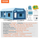VEVOR Cabine de Peinture Gonflable 10x6,4x4,5 m, Tente Peinture Gonflable Automobile avec Souffleurs Puissants 1100 + 750 W et Système de Filtration, Station de Travail pour Pose de Peinture Atelier - image 8