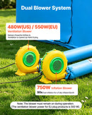 VEVOR Cabine de Peinture Gonflable 6x3x2,5 m Souffleur de 550W+750 W Bleu, Tente de Pulvérisation Portable à Toit Arqué avec Grand Filtre en Coton, pour VTT, Motos et Meubles de Taille Moyenne - image 6