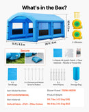 VEVOR Cabine de Peinture Gonflable 8x4,5x3 m Souffleurs de 750 W+950 W Bleu, Tente de Pulvérisation Portable avec Filtre en Coton, Toit Arqué, pour Pickup de Taille Pleine et Petit Bateau à Moteur - image 8