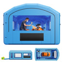 VEVOR Cabine de Peinture Gonflable 7x4x2,75 m Souffleur de 550W+750 W Bleu, Tente de Pulvérisation Portable à Toit Arqué, Filtre en Coton et Espace Vestiaire, pour VTT, Moto et Meubles Taille Moyenne