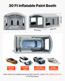 VEVOR Cabine de Peinture Gonflable 9x4,8x3,6 m Souffleurs de 750W+950W Gris, Tente de Pulvérisation Portable avec Filtre en Coton et Espace Vestiaire, Toit Arqué, pour Pickup et Petit Bateau à Moteur - image 3