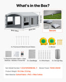 VEVOR Cabine de Peinture Gonflable 9x4,8x3,6 m Souffleurs de 750W+950W Gris, Tente de Pulvérisation Portable avec Filtre en Coton et Espace Vestiaire, Toit Arqué, pour Pickup et Petit Bateau à Moteur - image 8