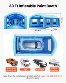 VEVOR Cabine de Peinture Gonflable 10x6x4 m Souffleurs de 950W+1100W Bleu, Tente de Pulvérisation Portable avec Filtre en Coton et Espace Vestiaire, Toit Arqué, pour Pickup et Petit Bateau à Moteur - image 3