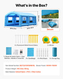 VEVOR Cabine de Peinture Gonflable 10x6x4 m Souffleurs de 950W+1100W Bleu, Tente de Pulvérisation Portable avec Filtre en Coton et Espace Vestiaire, Toit Arqué, pour Pickup et Petit Bateau à Moteur - image 8
