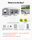 VEVOR Cabine de Peinture Gonflable 12x5x4 m Souffleurs de 950W+1100W Gris, Tente de Pulvérisation Portable avec Filtre en Coton et Espace Vestiaire, Toit Arqué, pour Voiture, Pickup Lourd et Fourgon - image 8