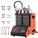 VEVOR Nettoyeur et Testeur d’Injecteurs Essence avec 9 Modes de Test, Banc de Test et de Nettoyage d'Injecteurs par Ultrasons à 4 Cylindres, pour Voiture Atelier, 28 kHz, avec Vanne de Purge