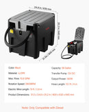 VEVOR Réservoir Diesel Portable 220 L Cuve de Ravitaillement 40 L/min avec Pompe de Transfert Électrique 12 V Tuyau en Caoutchouc 4 m Réservoir de Transfert Diesel pour Transport de Carburant, Noir - image 8