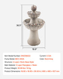 VEVOR Fontaine Extérieure de Jardin, Hauteur 93 cm, Cascade Moderne à 2 Niveaux, Fontaine en Fibre de Verre et Résine, avec Pompe à Eau, pour Jardins, Terrasses, Arrière-cour, Décoration d'Intérieur - image 8