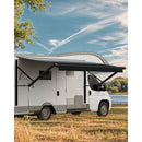 VEVOR Auvent de Voiture Camping-car Caravane Latéral 306,6 cm, Pare-soleil Imperméable et Rétractable, en PVC avec Cadre en Alliage d'Aluminium, Réglage Électrique, Voyage, Camping, Noir Dégradé - image 2