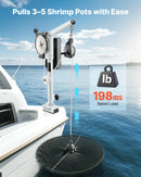 VEVOR Treuil de Pêche Bateau Électrique, 12 V CC 1200 W, Capacité de Levage 90 kg, Vitesse de Ligne 35 m/min, Rotation 360°, Résistant à la Corrosion, pour Levage de Piège à Crabes, Crevettes, Homards - image 4