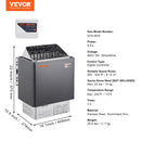 VEVOR Poêle de Sauna Électrique Portable, 8 kW, 400 V 3 N, avec Minuterie 3 h, Contrôleur Numérique, 110℃ Max, pour Sauna 8-12 m³, Utilisation Commerciale de Douche Spa Hôtel, Pierres Non Incluses - image 8