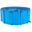 VEVOR Bassin à Poissons Hors Sol, Capacité 4550 L, Étang à Poissons en Toile PVC, avec Cadre Stable en Plastique et Vanne de Vidange, pour Aquaculture, Élevage de Poissons Rouges, Carpes, Koïs, Bleu - image 11