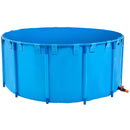 VEVOR Bassin à Poissons Hors Sol, Capacité 4550 L, Étang à Poissons en Toile PVC, avec Cadre Stable en Plastique et Vanne de Vidange, pour Aquaculture, Élevage de Poissons Rouges, Carpes, Koïs, Bleu - image 12