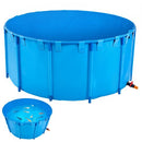 VEVOR Bassin à Poissons Hors Sol, Capacité 4550 L, Étang à Poissons en Toile PVC, avec Cadre Stable en Plastique et Vanne de Vidange, pour Aquaculture, Élevage de Poissons Rouges, Carpes, Koïs, Bleu - image 2