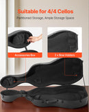 VEVOR Étui pour Violoncelle 4/4, en Fibre de Carbone Composite, Léger et Portable, Doublure en Peluche, Double Bandoulière, Anti-rayures, Forme Violoncelle Professionnelle, Transport Confortable, Noir - image 4