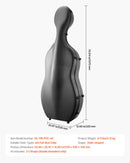 VEVOR Étui pour Violoncelle 4/4, en Fibre de Carbone Composite, Léger et Portable, Doublure en Peluche, Double Bandoulière, Anti-rayures, Forme Violoncelle Professionnelle, Transport Confortable, Noir - image 8