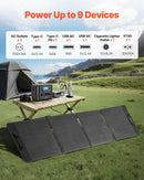 VEVOR Station Électrique Portable 1800 W Générateur Solaire Portable Panneau Solaire 200 W Batterie Secours LiFePO4 1008 Wh pour Urgence Domestique, Camping, Voyage Camping-car, avec 9 Ports de Sortie - image 7